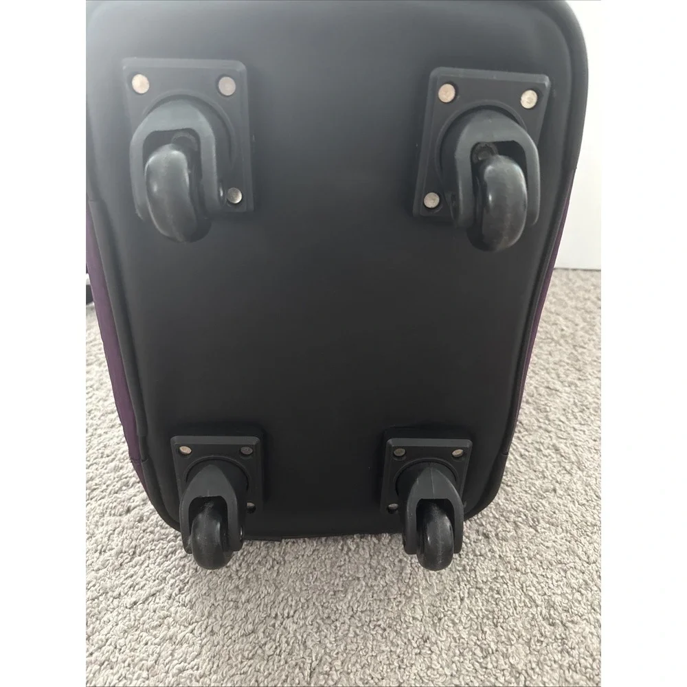 Biaggi Zipsak Folding  Expandable Luggage Carry-On Roll Spinner Purple Nylon